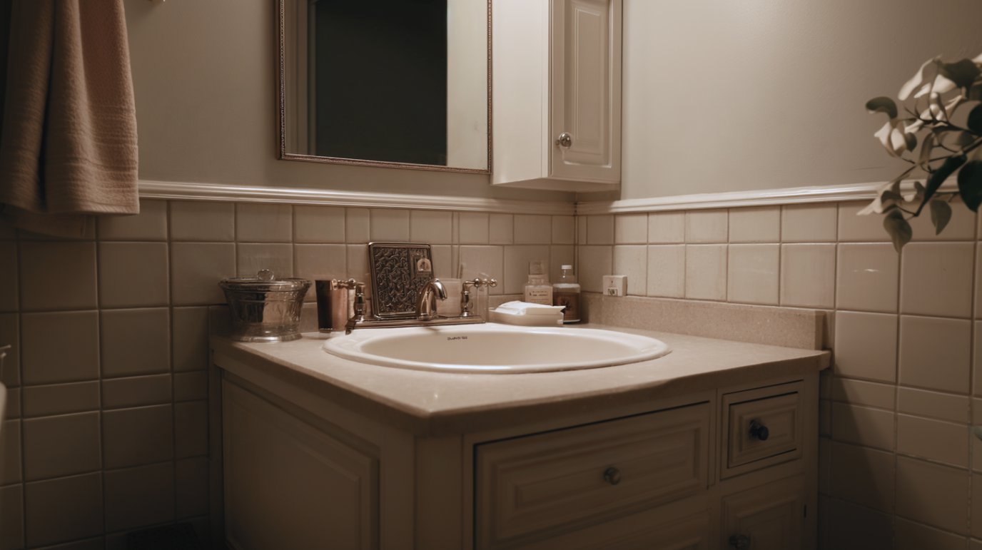 Kupatilo u kome se ispod lavaboa nalaze police gde mozemo da odlozimo stvari