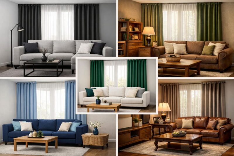 kombinacije zidova, nameštaja i zavesa